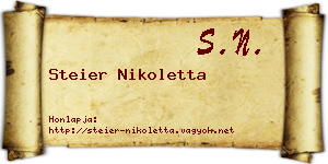 Steier Nikoletta névjegykártya